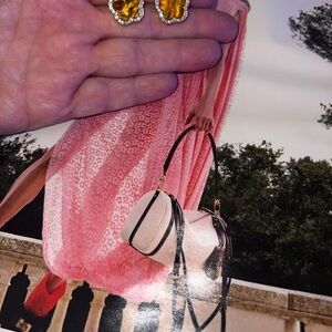 Bronze and gold clover earrings with rhinestones